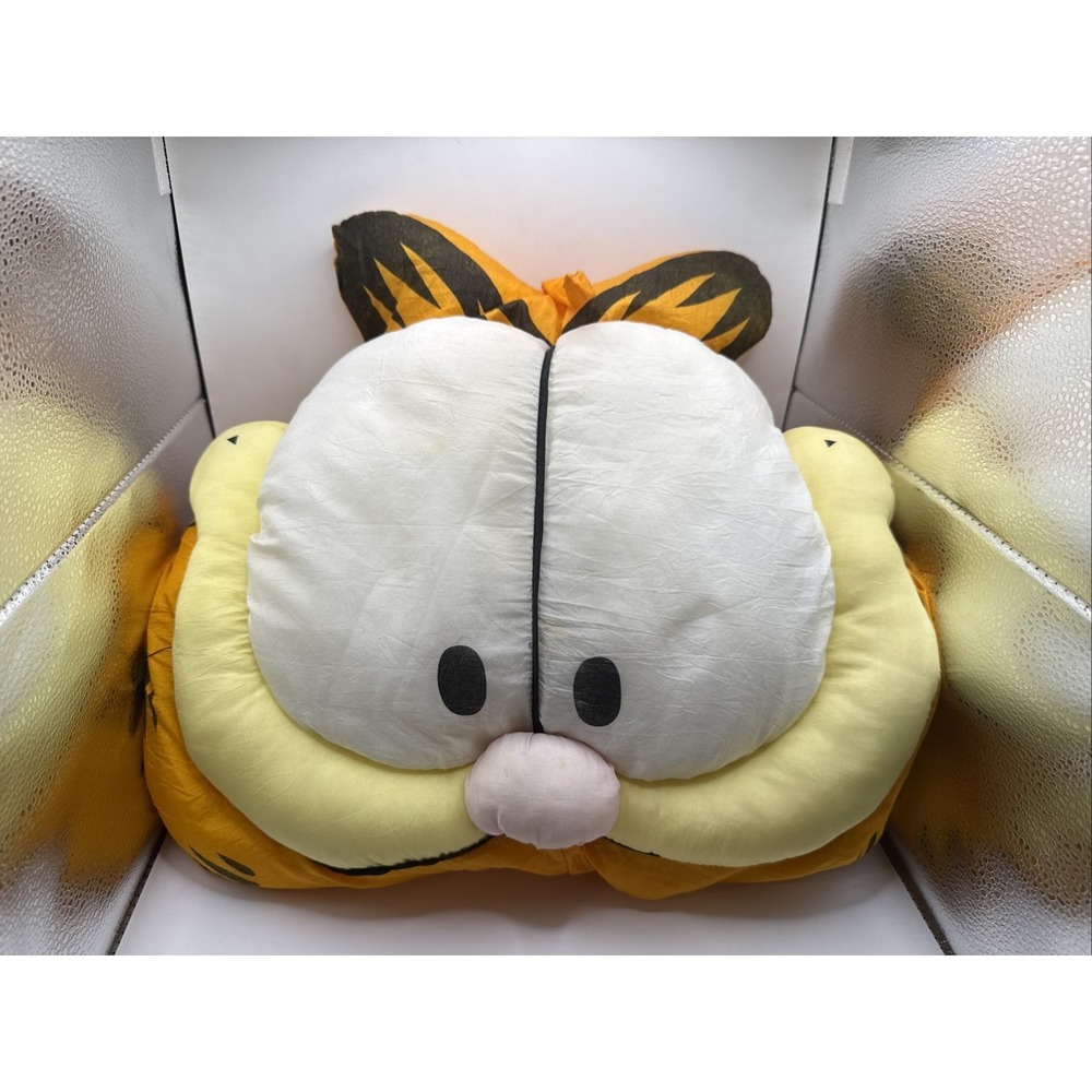 Vintage Garfield Nylon Pillow plush 1990s‎ play-by-play Hangable Fun Cat Face